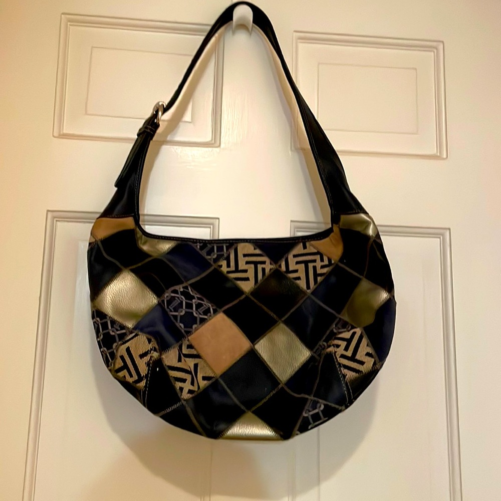 Tignanello leather patchwork hobo bag.